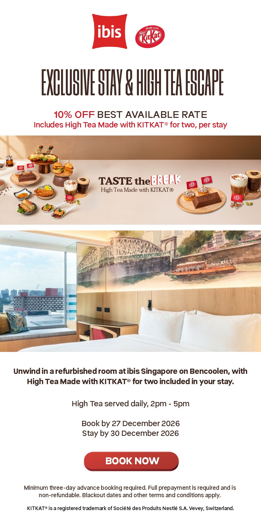 TASTE the Break: High Tea Made with KITKAT® Arrives at ibis Singapore on Bencoolen
